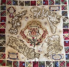 LAURA ASHLEY Silk Twill Scarf - Cities and Swatches - Cream/Multi - 87 x 87 cm