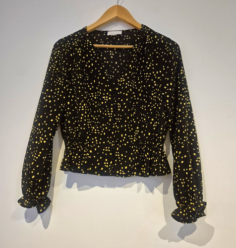 Topshop black yellow polka - black,