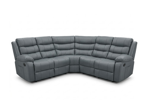 Grey leather manual recliner - grey,