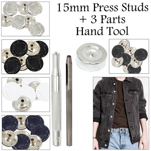 Large silver press stud - large, snap