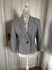 Marks & Spencer’s Size 12 Striped Cotton Blazer With Spare Button ￼