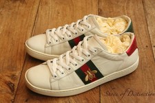 Gucci Ace White Leather Bee