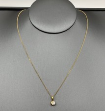 18 ct Gold Diamond Pendant Fine Curb Chain Necklace 750 Yellow Gold - 18" Inches