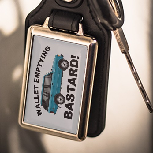 Leather look key ring door - leather,