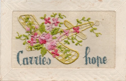Ww1 patriotic embroidered silk - ww1,