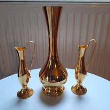 Gold 24ct Gold Plated Vase.+ 2