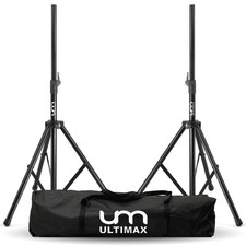 Black Professional Steel Speaker Stand Kit 2 Stands and Case DJ Stage PA