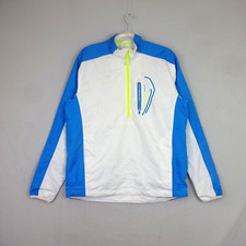 Stuburt Jacket Mens Small White Blue 1/4 Zip Lined Golf Softshell Pullover