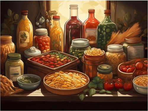 Tile mural still life rustic - tile,