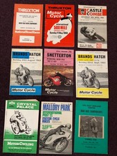 Motor cycle road racing programmes x 9 Thruxton Castle Combe Snetterton etc.