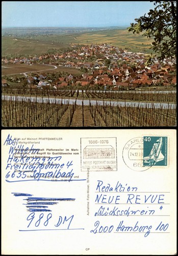 Postcard pfaffenweiler view - pfaffenweiler,
