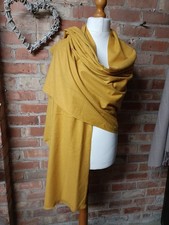 PURE LUXURY 30% CASHMERE  PASHMINA SHAWL BLANKET SCARF  SO SOFT OCRE MUSTARD NEW