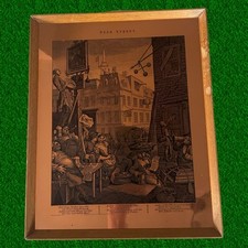 Vintage Framed Copper Etching  Beer Street "William Hogarth" Etchmaster Original