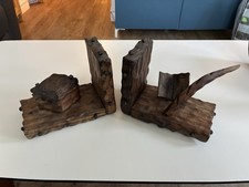 Vintage Wooden Book Ends