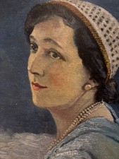 Art Deco Style Oil Portrait