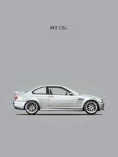 Poster - BMW M3 CSL E46, Retro