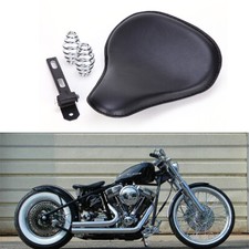 Large Black Leather 3" Spring Solo Seat for Harley Bobber Chopper Custom Softail