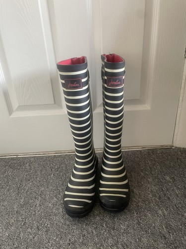 Joules navy stripe wellington - navy,
