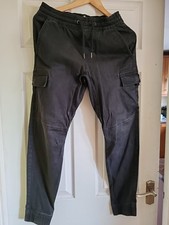 Men's Hollister Skinny Cuffed Joggers Cotton Size XS Good Condition Black