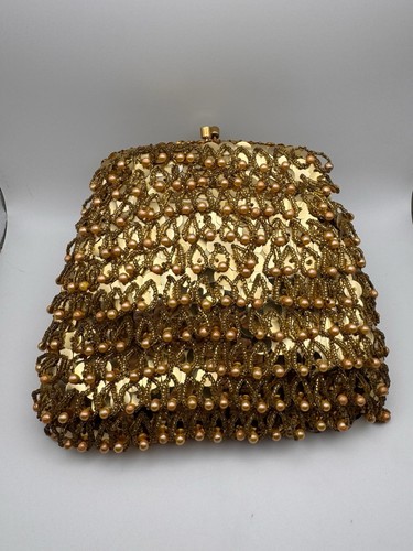 Vintage hong kong gold beaded - gold,
