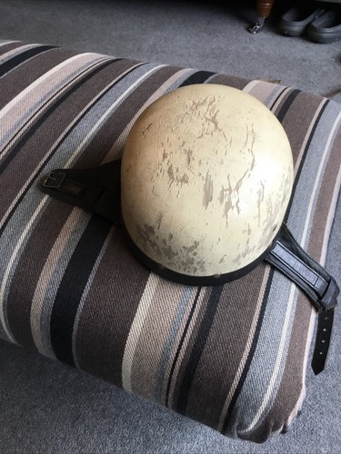 Old motor cycle helmet - old,