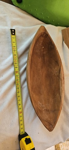 Handcarved wooden boat - a,