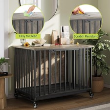 98cm Wooden Dog Crate Furniture,Dog Kennel Indoor,Heavy Duty Dog Cage,Dog House