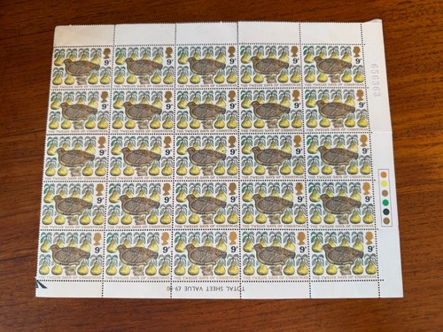 Christmas birds stamp block - 9p,