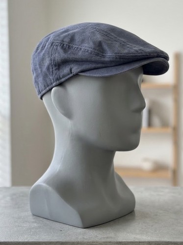 Mens newsboy flat cap - cap, blue