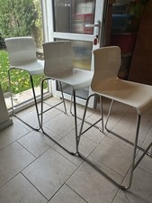 3 IKEA GLENN Bar Stools, white