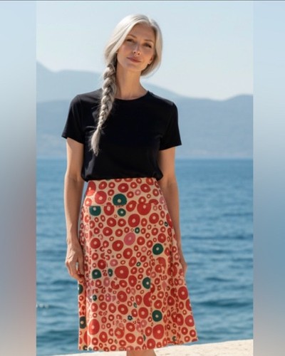 Topshop skirt line red ivory - skirt,