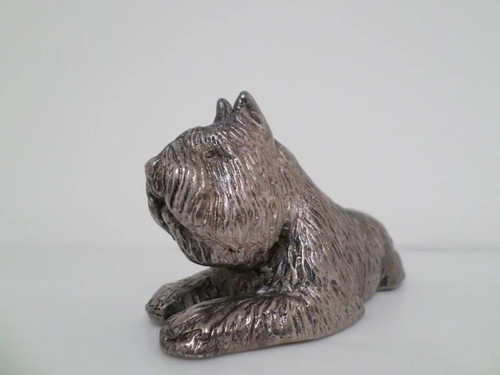 Vintage pewter bouvier dog - pewter,
