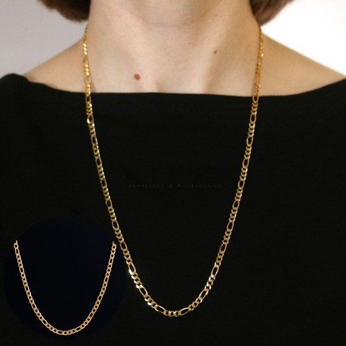 18ct gold plated solid figaro - 18ct,
