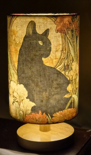 Black cat art nouveau style - black,