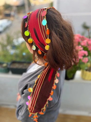Turkish hair band red yellow - turkish,