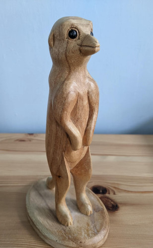 Wooded carved meerkat - wooded,