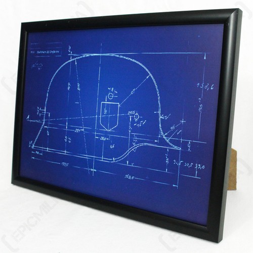 German helmet framed blueprint - framed,