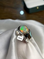 Men Natural  Fire Opal   Handmade  Sterling Silver Ring 925 Gift for him