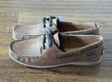 Chatham Penang Brown Natural Real Leather Loafers Seilor Boat Deck Shoes Size 5