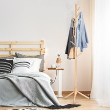 Wooden coat rack stand - rack, hooks