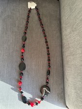 Long Beaded Necklace with Semi