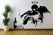 Banksy Fallen Angel XXL 120cm x 160cm Huge Amazing Wall Stickers. Many colours.