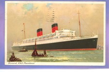 1959 CUNARD RMS MAURETANIA OCEAN CRUISE LINER SHIP VINTAGE POSTCARD 