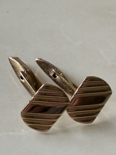 9ct gold hallmarked cufflinks - gold,