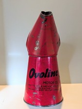 Vintage Ovoline Oil Can Jug Pourer Esso BP Castrol Automobila Garage Advertising