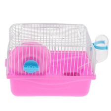 Hamster house small animal cage running wheel water bottle about 23 x 17.5 x 16