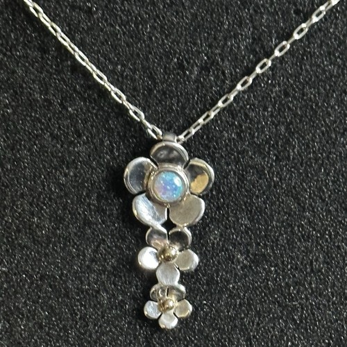 Triple flower pendant necklace - flower,