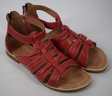 Ladies Moshulu Red Leather T-Bar Gladiator Sandals Size UK 6