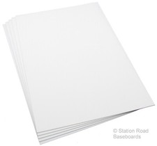 5 Assorted Sheets Matt White Plasticard Size A4+ Mixed Assortment Styrene