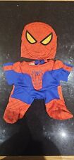 2 Piece Spiderman Build A Bear Costume Spiderman Mask Red/Blue Suit Marvel Comic